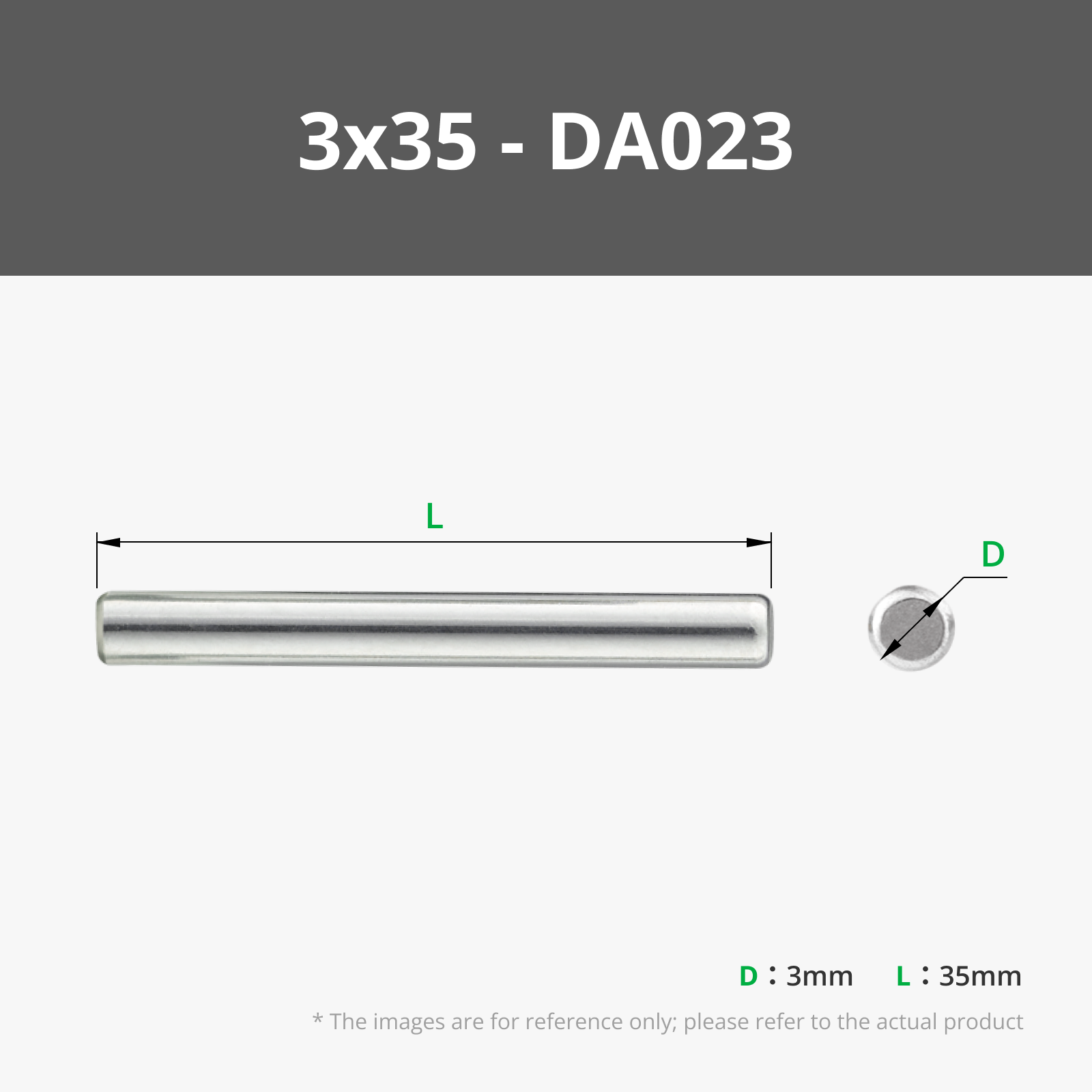 D3 Stainless Steel Dowel Pin | Bambu Lab UK Store