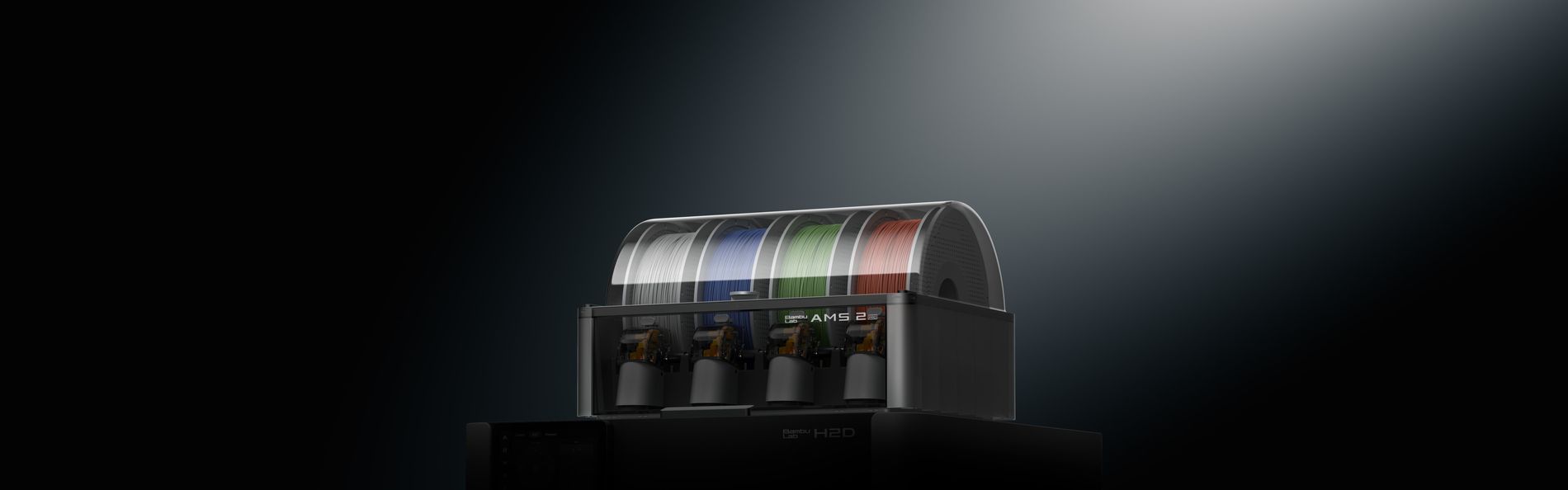 Bambu Lab AMS 2 Pro, dört filament makarasıyla