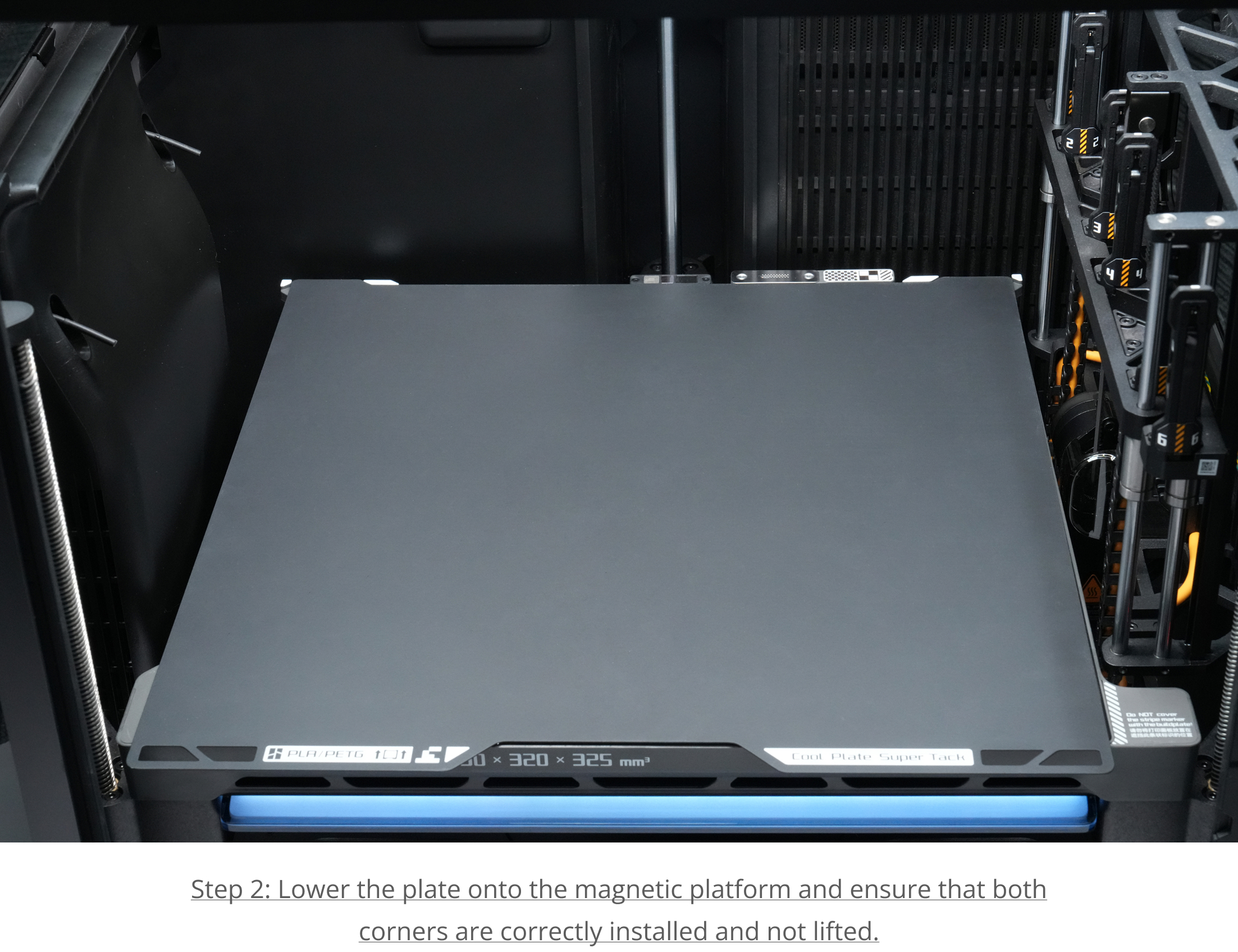 Step 2: Lower the plate and secure to the magnetic platform