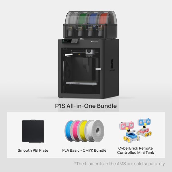 Bambulab P1S + AMS 3Dプリンター セット Bambu Lab P1S Combo Starter Bundle | Brule