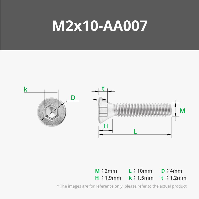 M2 Stainless Steel Flat Head Cap Machine Screws (FHCS) | Bambu Lab