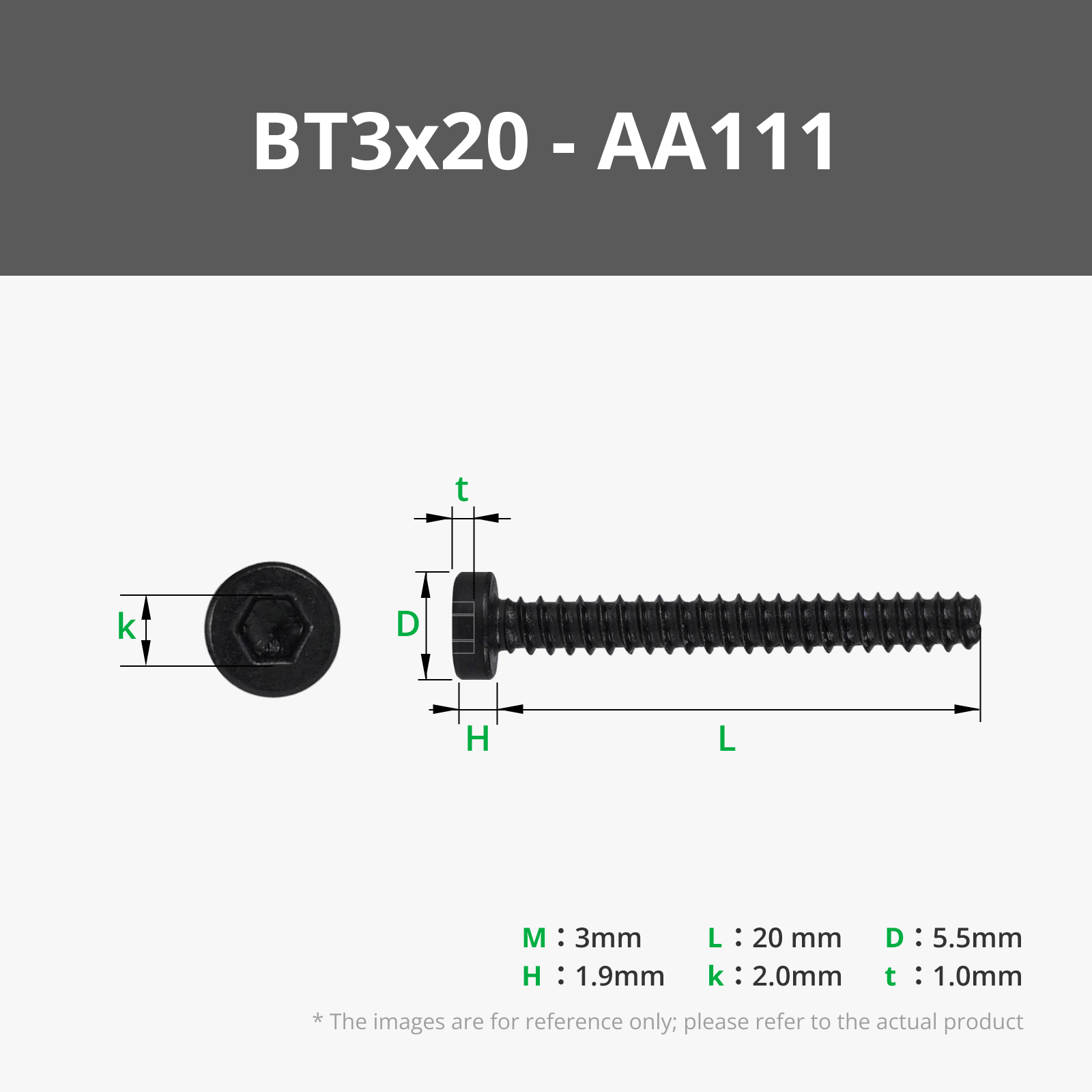BT3 Socket Head Cap Self Tapping Screws (SHCS) | Bambu Lab CA Store