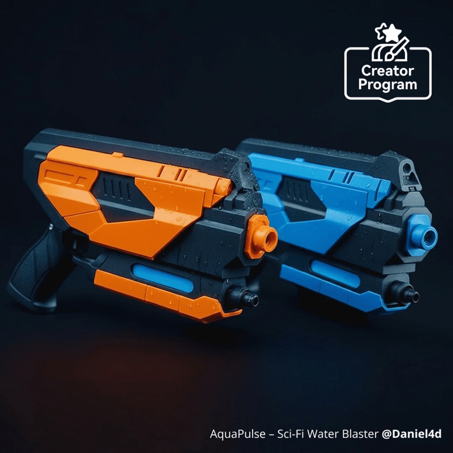 AquaPulse – Sci‑Fi Water Blaster | Bambu Lab CA Store