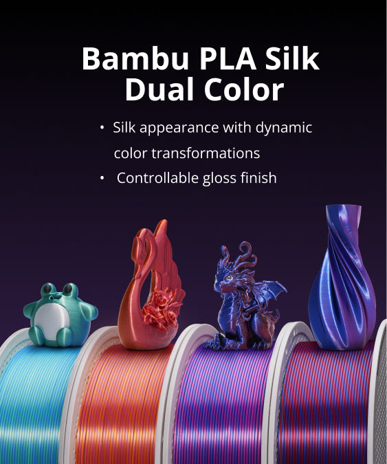 Bambu Lab PLA Silk フィラメント スプール付5個セット Bambu Lab PLA シルク・デュアルカラー フィラメント｜簡単に高品質3D
