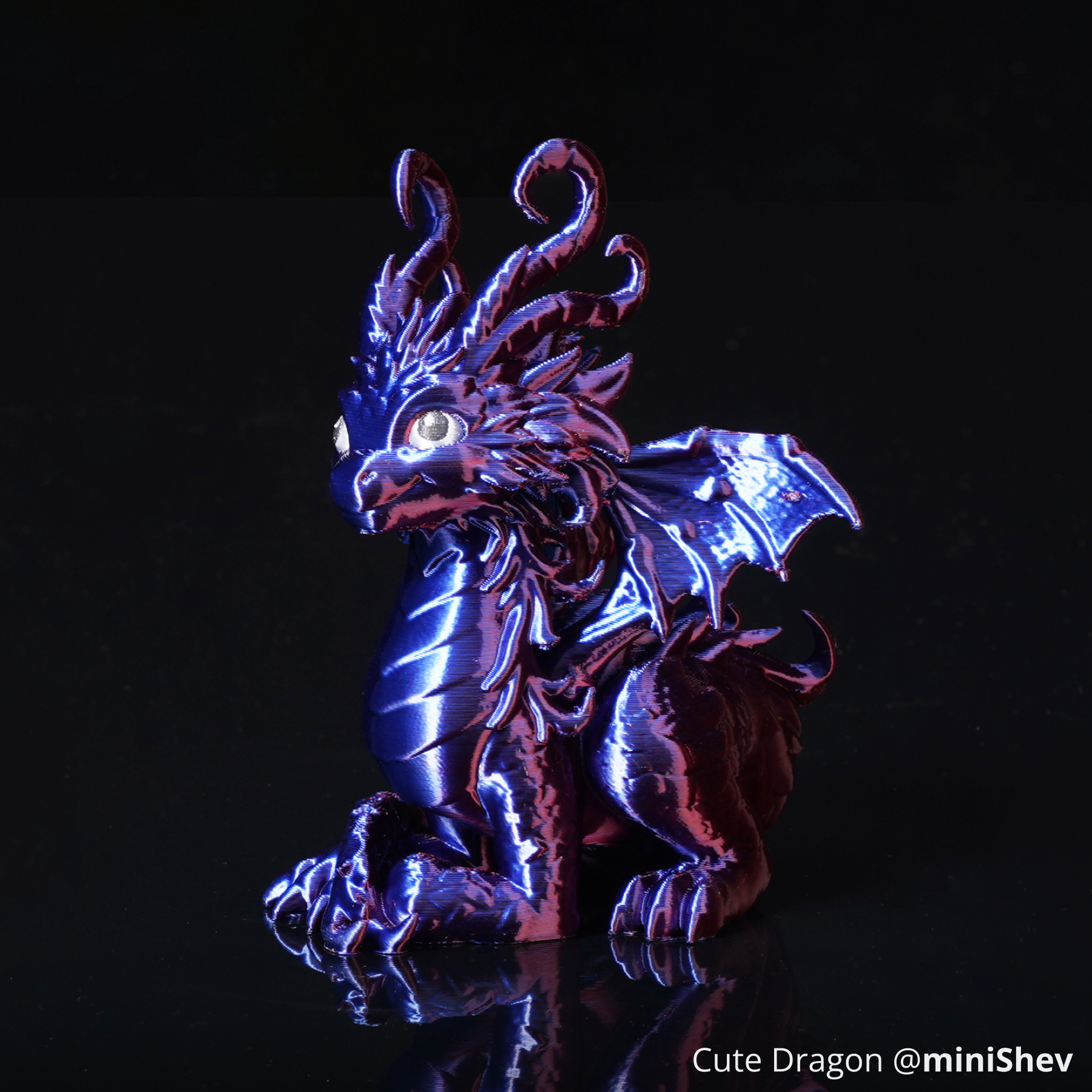 PLA シルク・マルチカラーで造形したドラゴンモデルの例