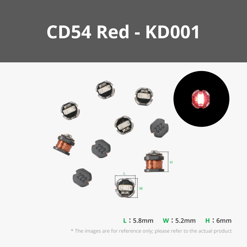 LED Light / Wireless Inductive Coil LED Lights - CD54 / LED Lights - CD54 Red (10PCS) - KD001