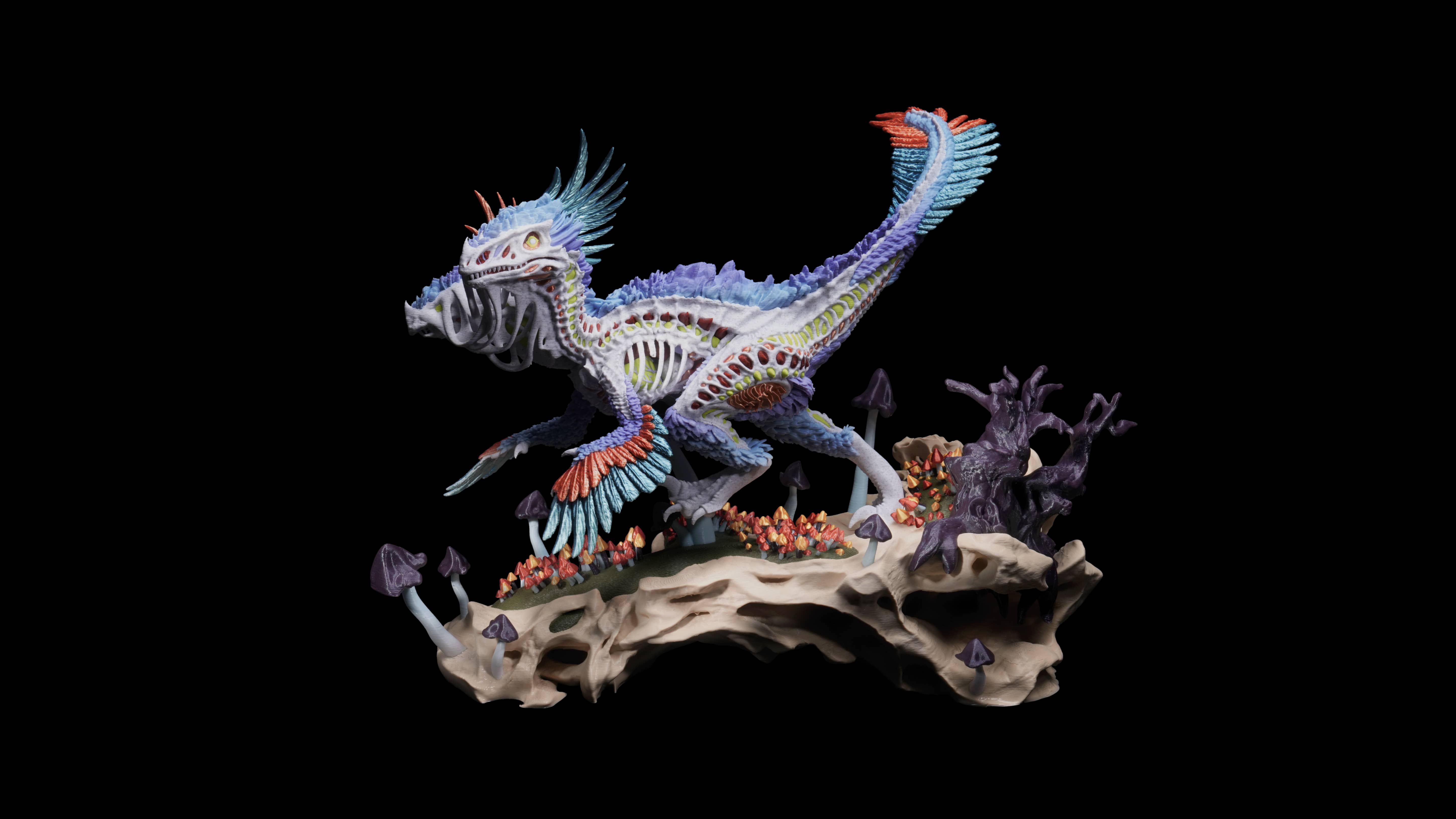 H2C ile üretilmiş çok renkli raptor modeli