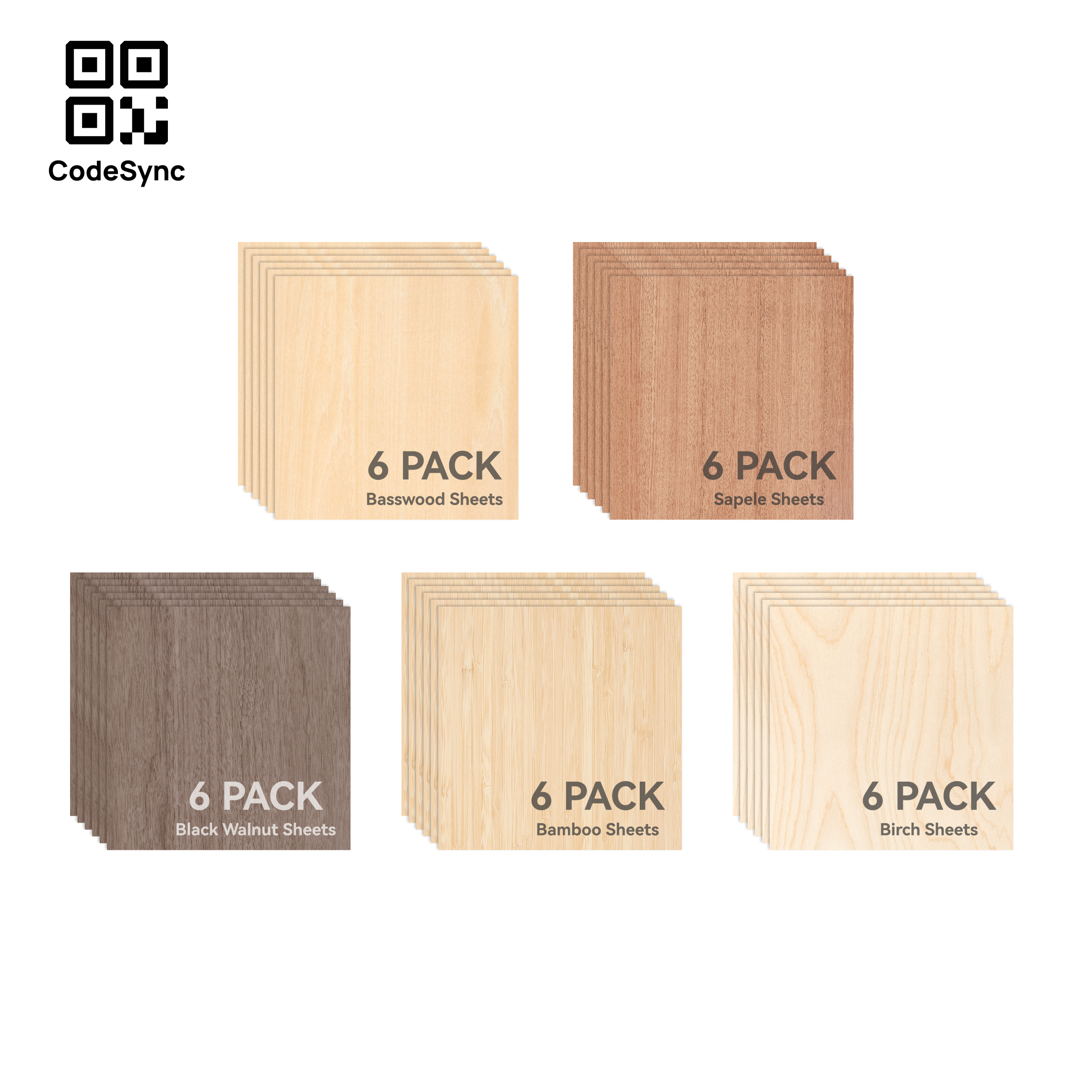 Plywood & Bamboo Trial Kit (30pcs) - ZH091 / Laser Cutting & Engraving