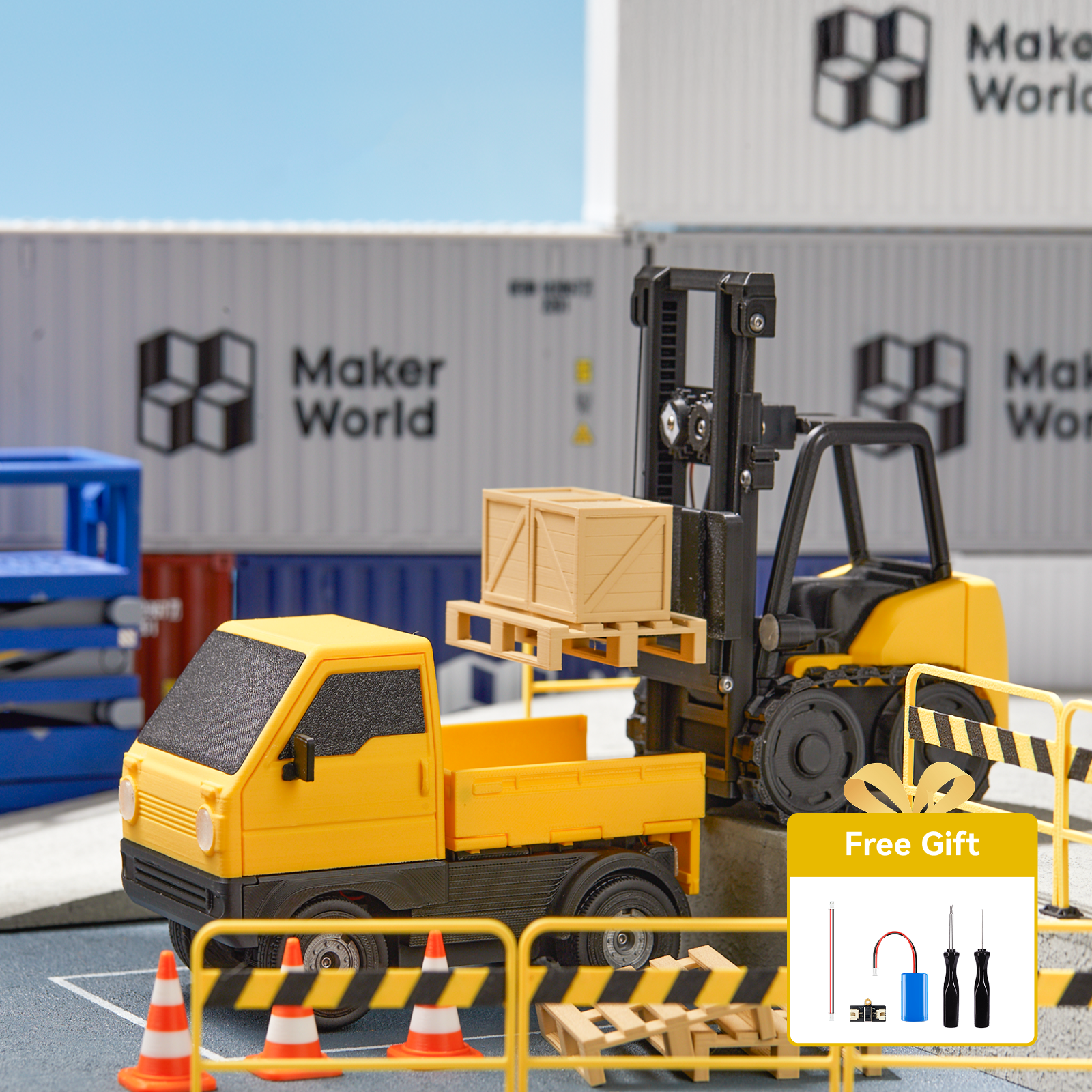 JMBricklayer Kit Carrello Elevatore MOC 1:10 Con Motore E Telecomando – Mattoncini Da Costruzione RC