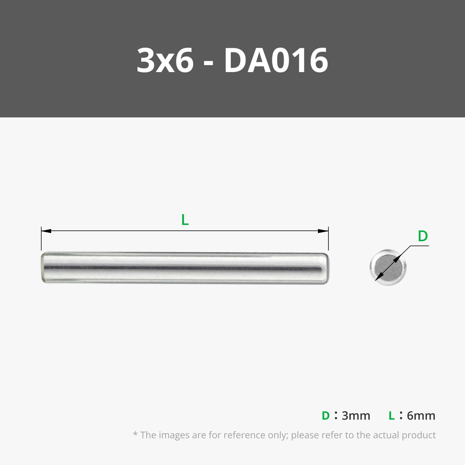 3x6 mm Stainless Steel Dowel Pins (20PCS) - DA016