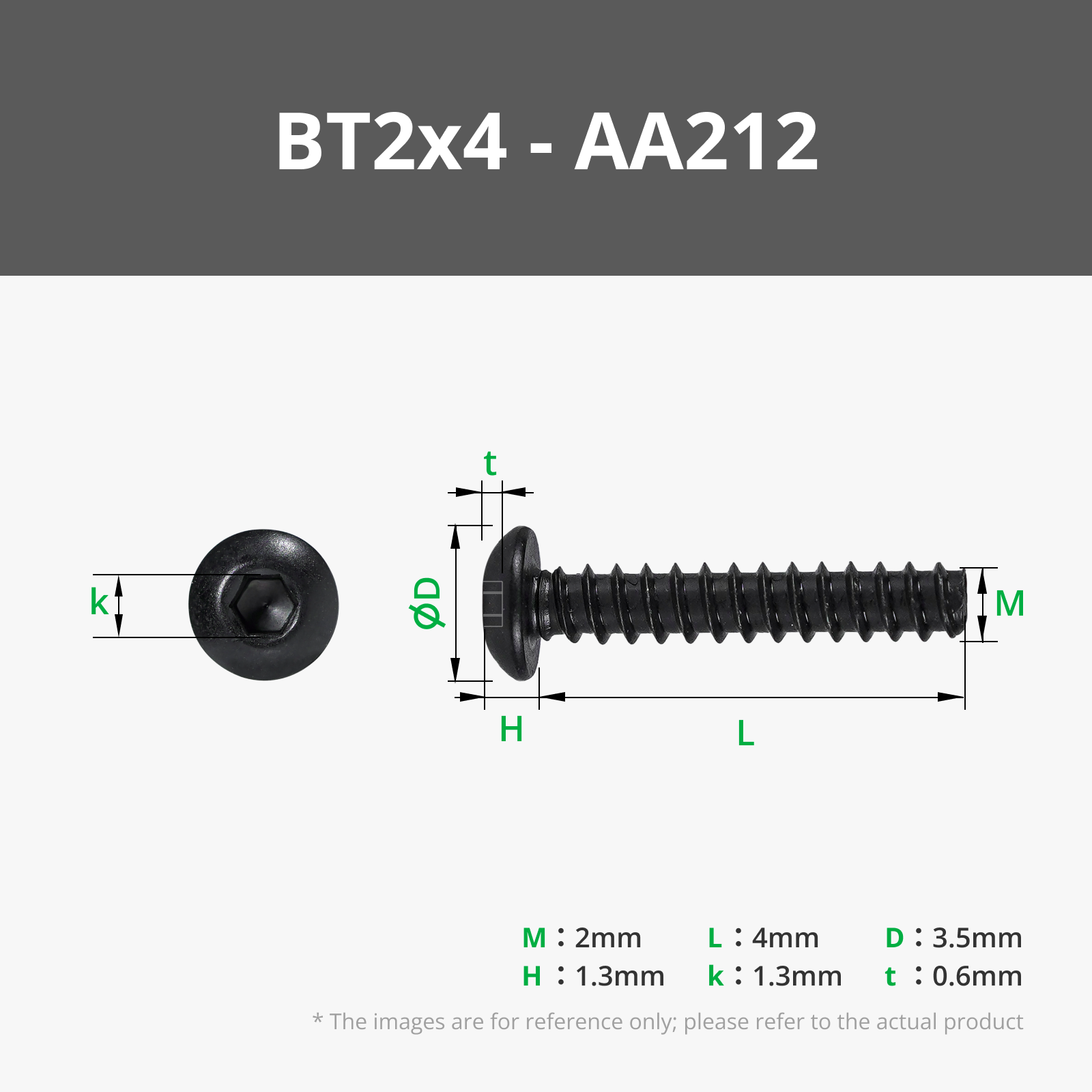 BT2x4 BHCS Self Tapping Screw (20PCS) - AA212