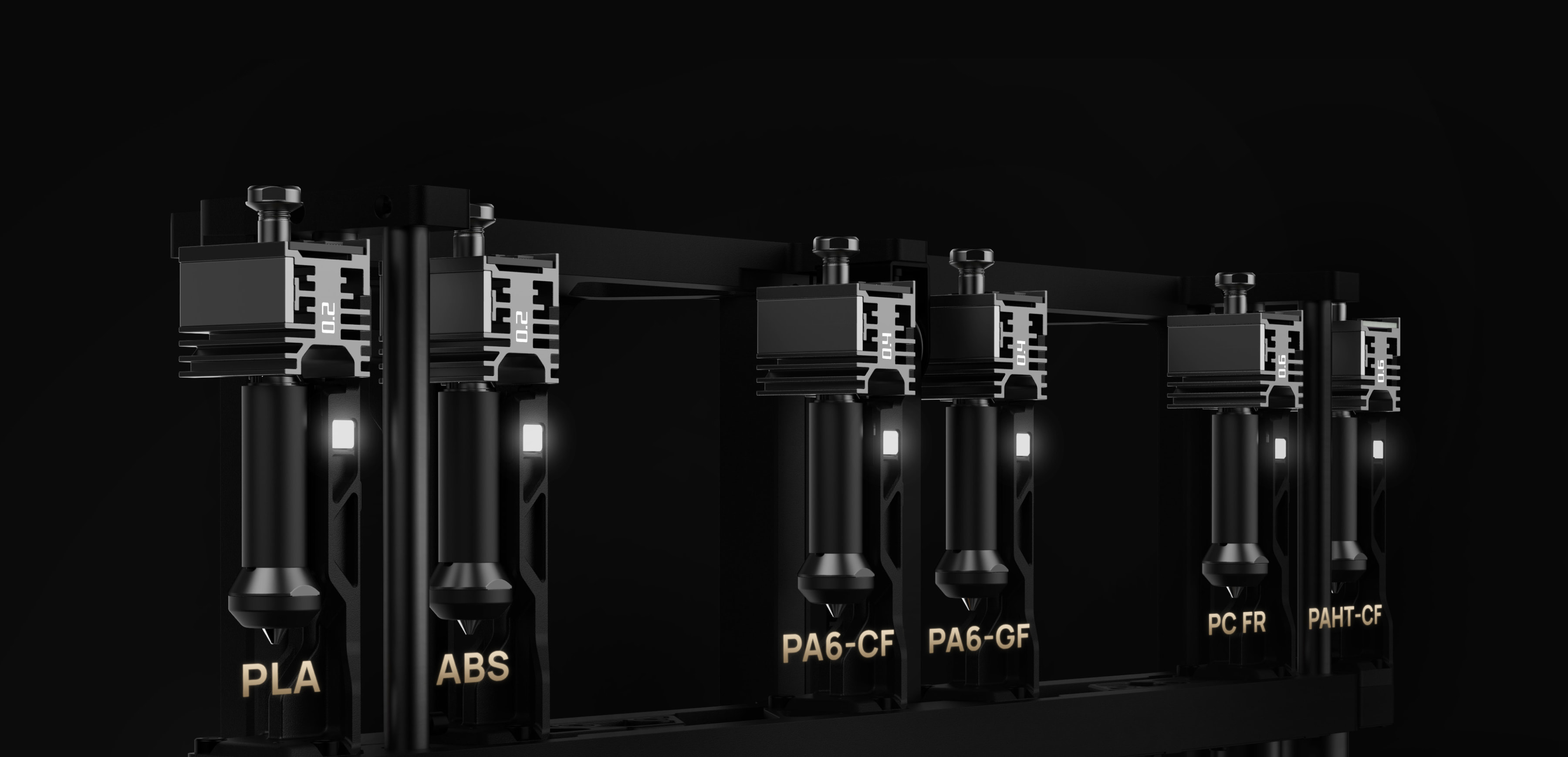 Belirli filamentlere ayrılmış H2C hotend seçenekleri