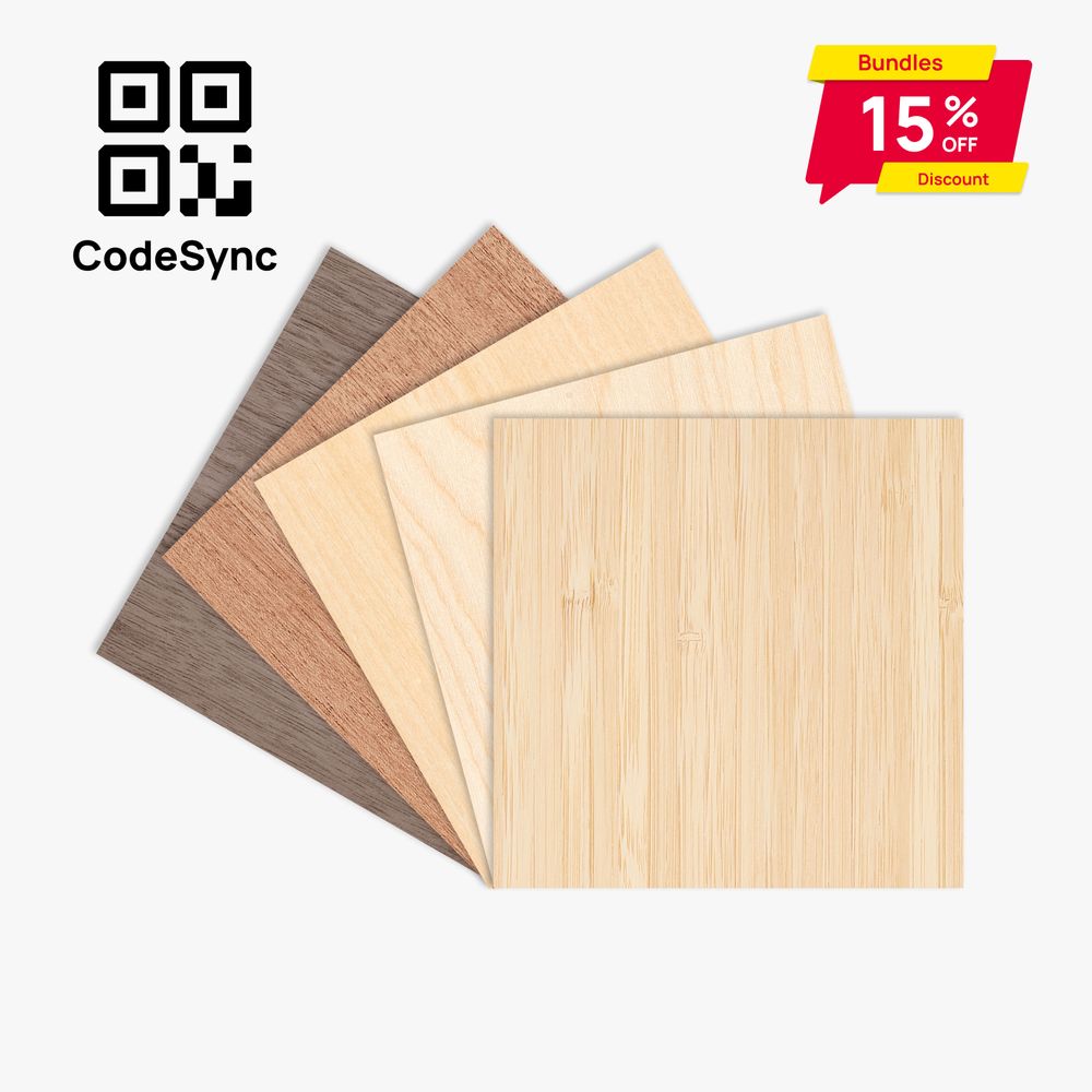 3mm Laser Plywood & Bamboo Trial Kit (30pcs)
