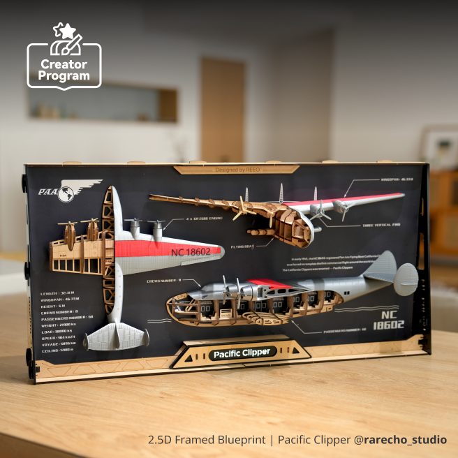 ブループリント 2.5D Framed Blueprint - Pacific Clipper | Bambu Lab US Store