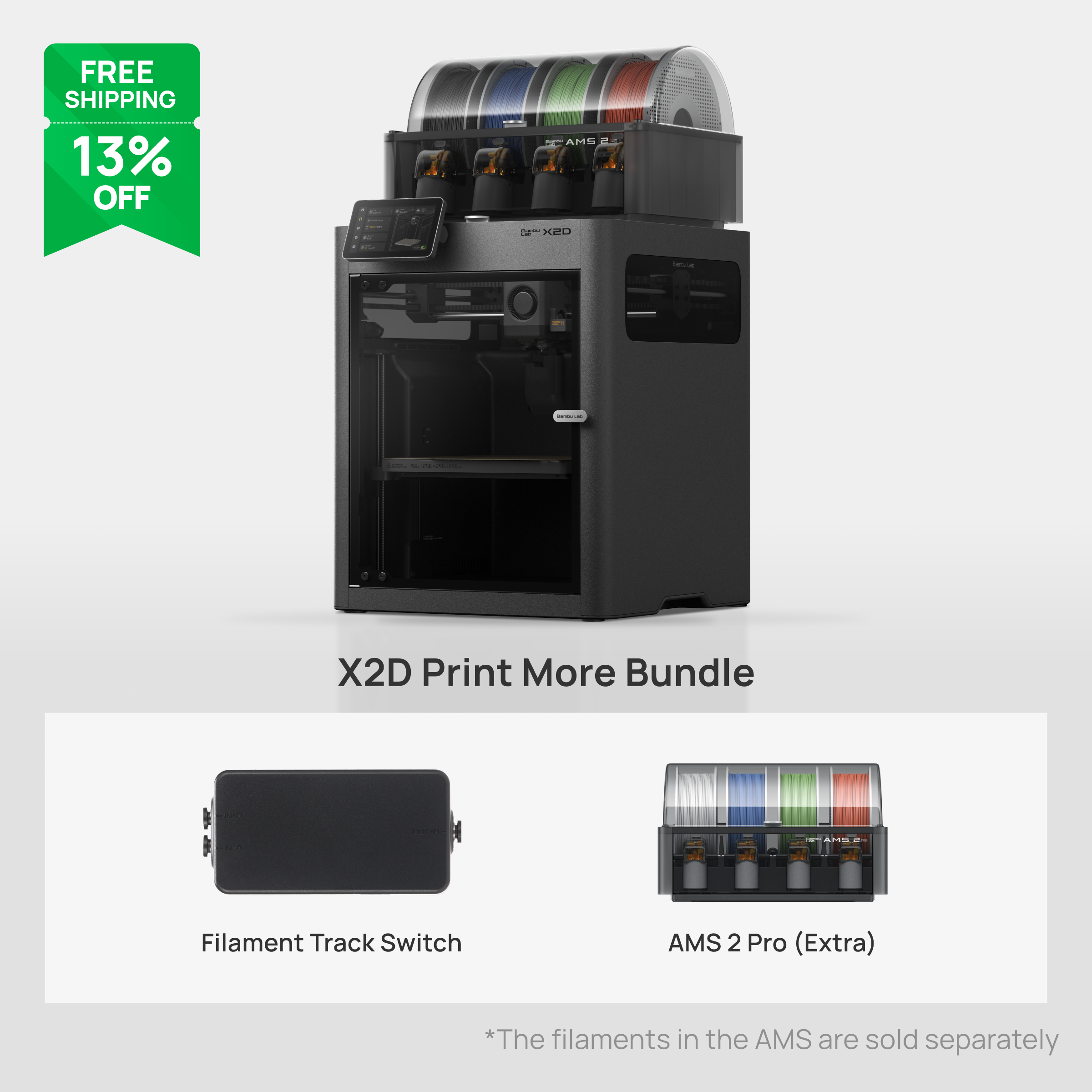 神機！Bambu Lab X2D 中国国内版 新品AMS 2 pro付き Buy Bambu Lab X2D: Budget Dual Extruder 3D Printer for Easy