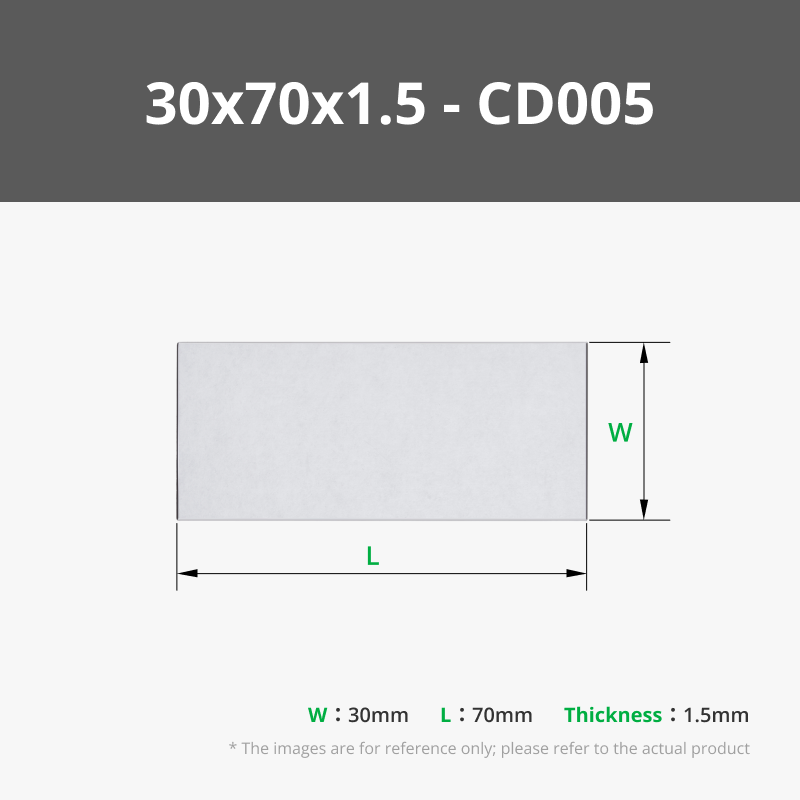 30x70x1.5 mm Rectangular (10PCS) - CD005