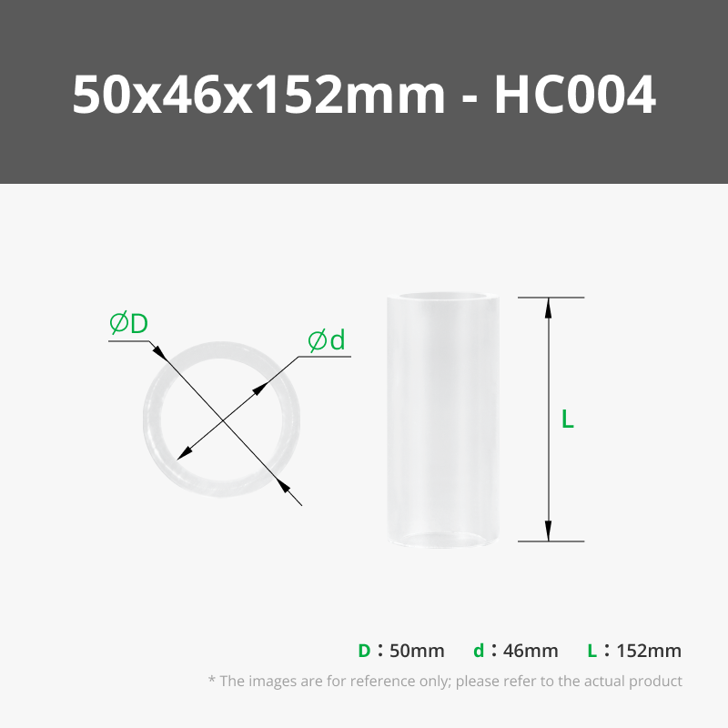 50x46x152 mm Clear Acrylic Rigid Round (1pcs) - HC004